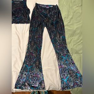 Warrior Within Designs Paisley Velvet Bell Bottoms - Size Medium - worn once